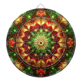 Red Green Decorative Floral Dartboard Dartscheibe
