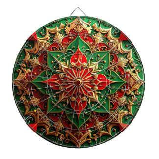 Red Green Decorative Floral Dartboard Dartscheibe