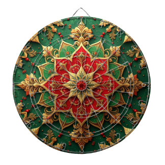 Red Green Decorative Floral Dartboard Dartscheibe
