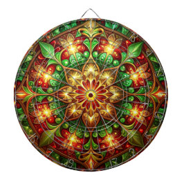 Red Green Decorative Floral Dartboard Dartscheibe