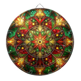 Red Green Decorative Floral Dartboard Dartscheibe