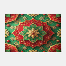 Red Green Decorative Holiday Doormat