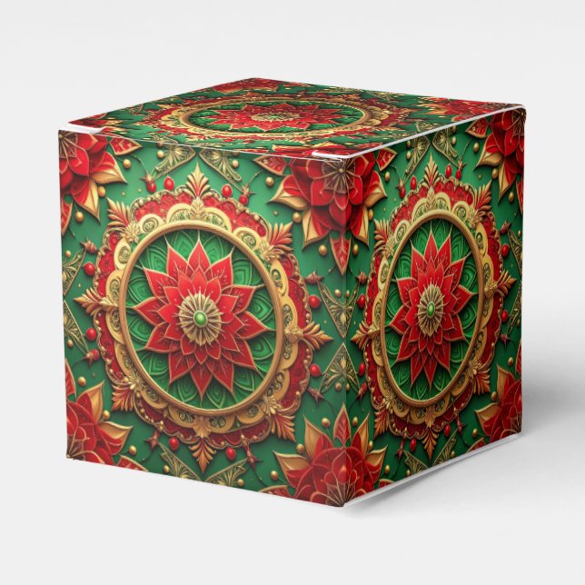 Red Green Decorative Holiday Favor Box Geschenkschachtel (Vorderseite)