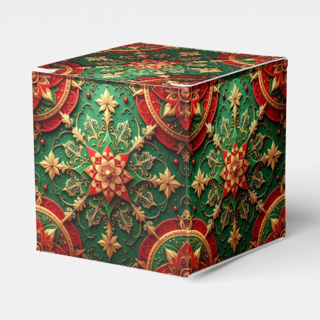 Red Green Decorative Holiday Favor Box Geschenkschachtel (Vorderseite)