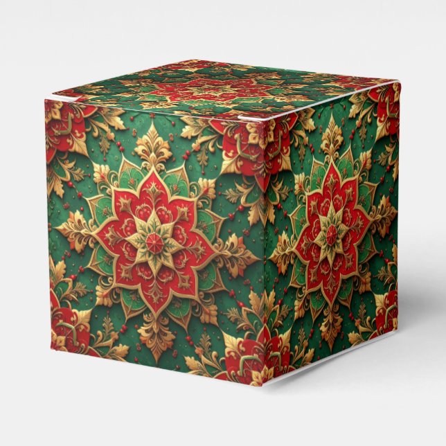 Red Green Decorative Holiday Favor Box Geschenkschachtel (Vorderseite)