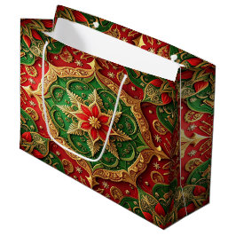 Red Green Decorative Holiday Gift Bag Große Geschenktüte