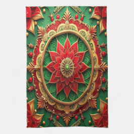 Red Green Decorative Holiday Kitchen Towel Geschirrtuch