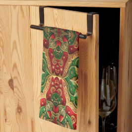 Red Green Decorative Holiday Kitchen Towel Geschirrtuch