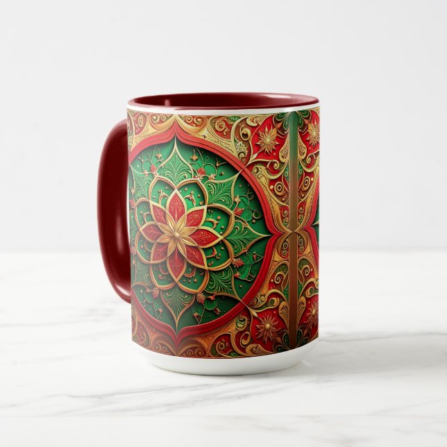 Red Green Decorative Holiday Mug Tasse (Vorderseite Links)