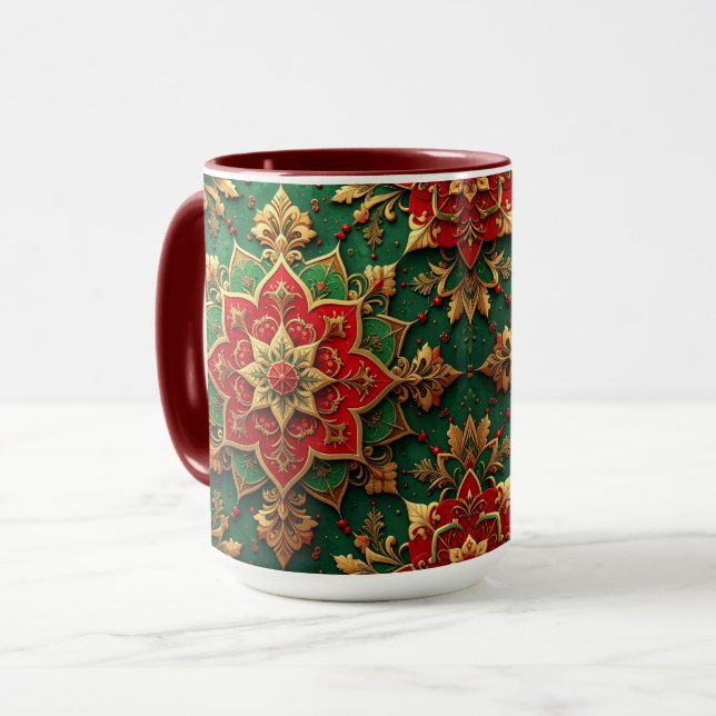 Red Green Decorative Holiday Mug Tasse (Vorderseite Links)