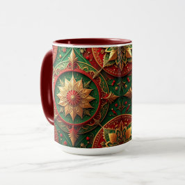 Red Green Decorative Holiday Mug Tasse