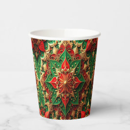 Red Green Decorative Holiday Paper Cups Pappbecher
