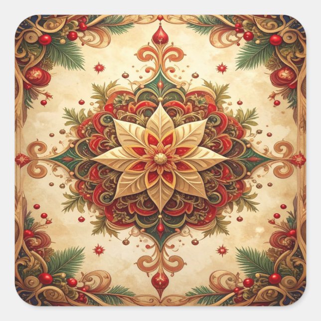 Red Green Decorative Holiday Sticker (Vorderseite)