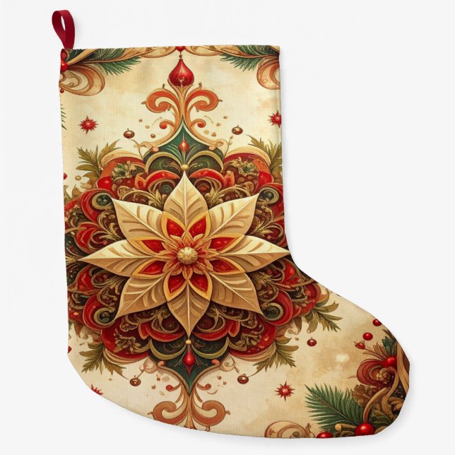 Red Green Decorative Holiday Stocking Großer Weihnachtsstrumpf (Vorderseite)
