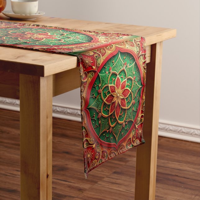 Red Green Decorative Holiday Table Runner Mittelgroßer Tischläufer (Beispiel)
