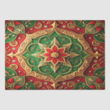 Red Green Decorative Holiday Tissue Paper
