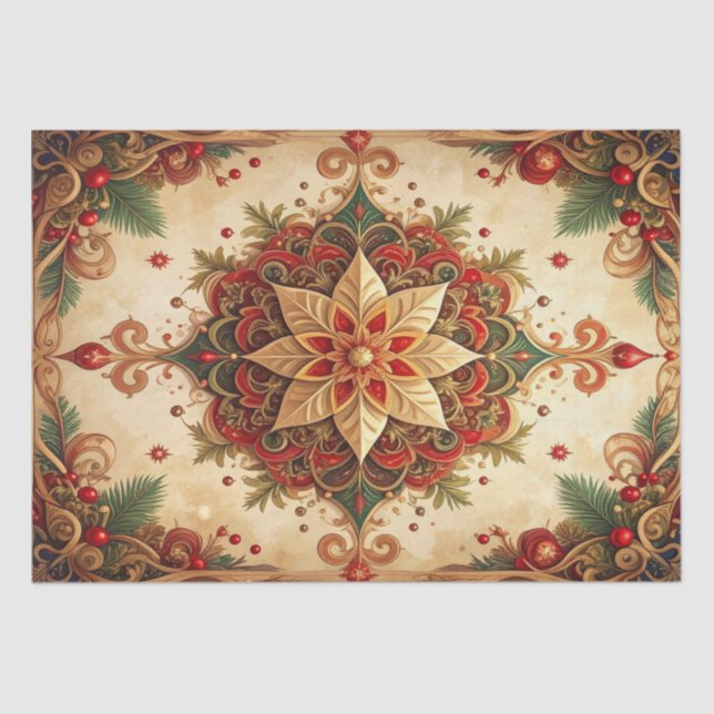Red Green Decorative Holiday Tissue Paper Seidenpapier (Vorderseite)