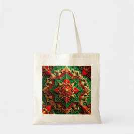 Red Green Decorative Holiday Tote Bag Tragetasche