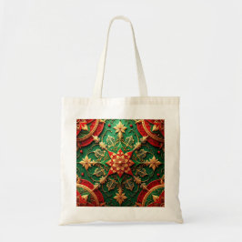 Red Green Decorative Holiday Tote Bag Tragetasche