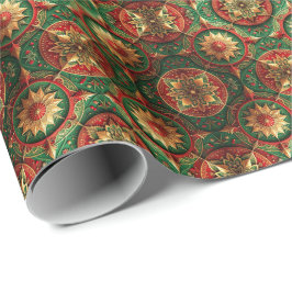 Red Green Decorative Holiday Wrapping Paper Geschenkpapier