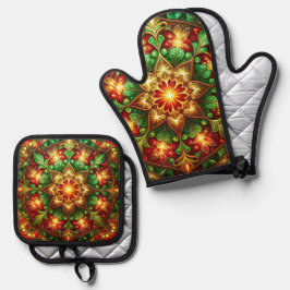 Red Green Decorative Ofenhandschuh & Topflappen-Set