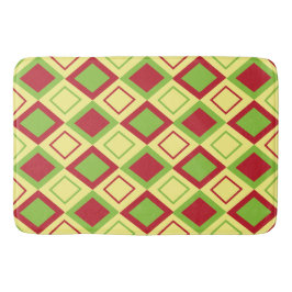 Red Green Diamond Geometric Badematte