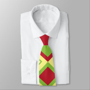 Red Green Diamond Geometric Krawatte