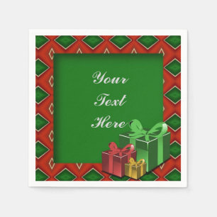 Red & Green Diamond Muster Weihnachten Napkins Serviette