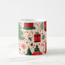 Red Green Festive Christmas Pattern Coffee Mug  Kaffeetasse
