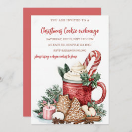 Red Green Festive Cookie Exchange Christmas Party Einladung