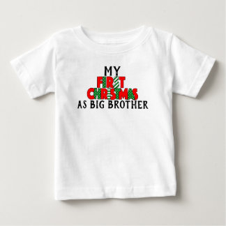 Red & Green First Christmas für Big Brother Baby T-shirt