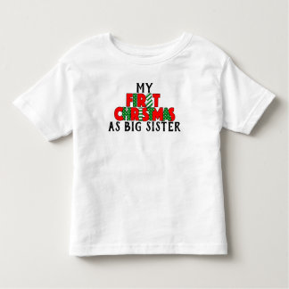 Red & Green First Christmas für Big Sister Kleinkind T-shirt