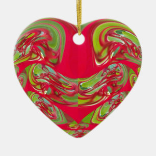 Red & Green Flora Vintage Hakuna Matata Ohrts Keramikornament