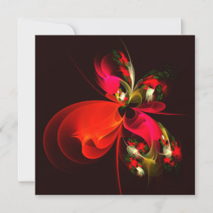 Red Green Floral Modern Abstrakt Art Pattern #02