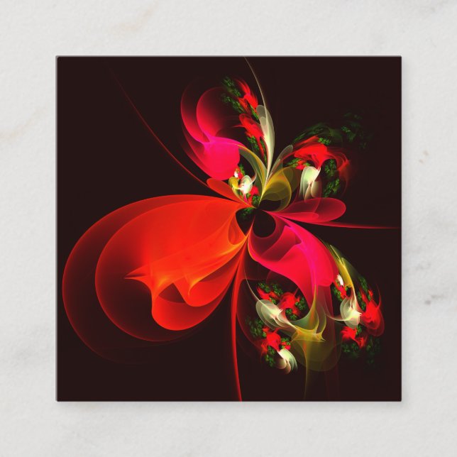 Red Green Floral Modern Abstrakt Art Pattern #02 Begleitkarte (Vorderseite)