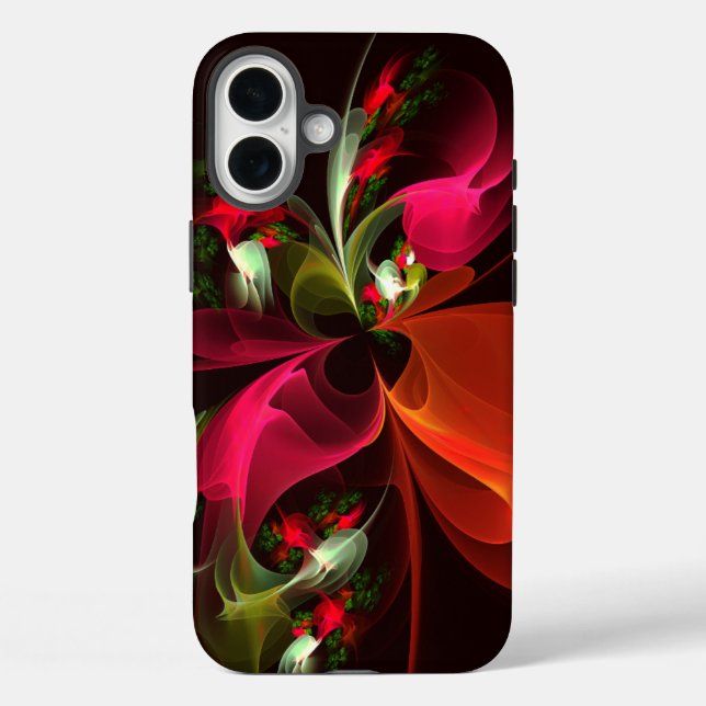 Red Green Floral Modern Abstrakt Art Pattern #02 Case-Mate iPhone Hülle (Rückseite)