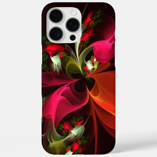 Red Green Floral Modern Abstrakt Art Pattern #02 Case-Mate iPhone Hülle (Rückseite)