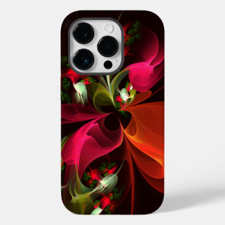 Red Green Floral Modern Abstrakt Art Pattern #02 Case-Mate iPhone 14 Pro Hülle