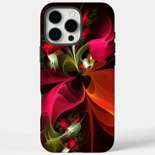 Red Green Floral Modern Abstrakt Art Pattern #02 Case-Mate iPhone Hülle (Rückseite)