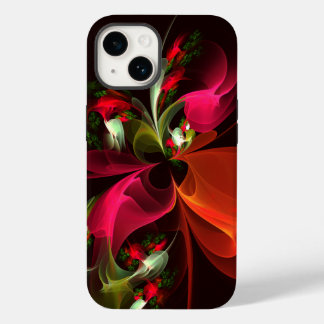 Red Green Floral Modern Abstrakt Art Pattern #02 Case-Mate iPhone 14 Hülle