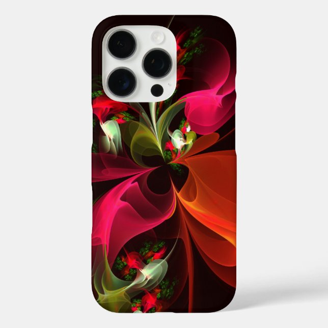 Red Green Floral Modern Abstrakt Art Pattern #02 Case-Mate iPhone Hülle (Rückseite)