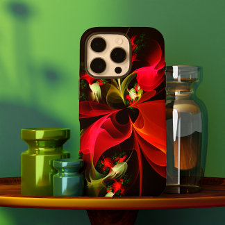 Red Green Floral Modern Abstrakt Art Pattern #02 iPhone 16 Pro Hülle