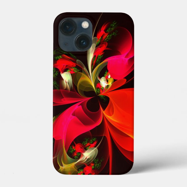 Red Green Floral Modern Abstrakt Art Pattern #02 Case-Mate iPhone Hülle (Rückseite)