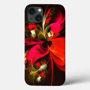 Red Green Floral Modern Abstrakt Art Pattern #02 Case-Mate iPhone Hülle