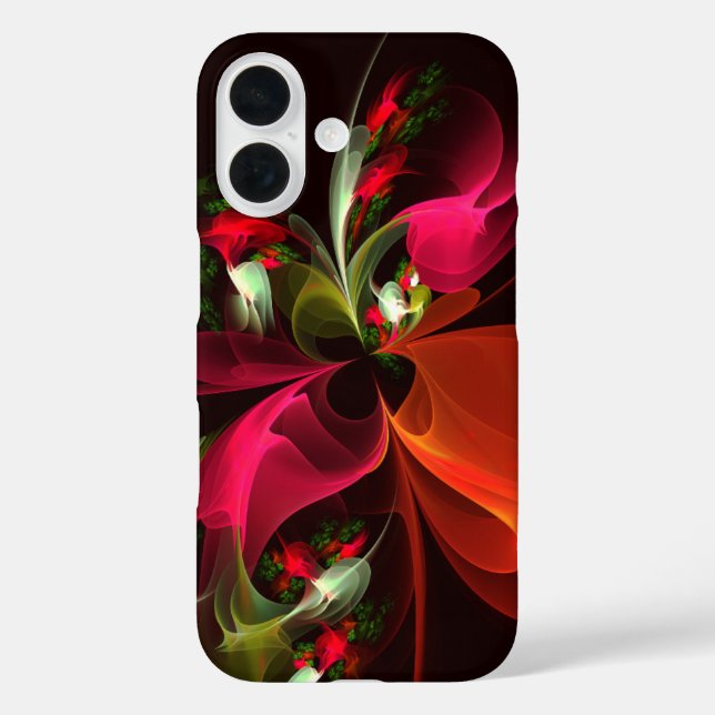 Red Green Floral Modern Abstrakt Art Pattern #02 Case-Mate iPhone Hülle (Rückseite)