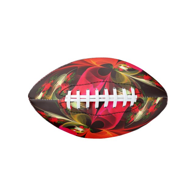 Red Green Floral Modern Abstrakt Art Pattern #02 Football (Vorderseite)