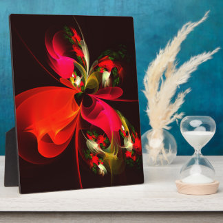 Red Green Floral Modern Abstrakt Art Pattern #02 Fotoplatte