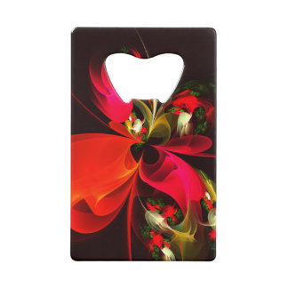 Red Green Floral Modern Abstrakt Art Pattern #02 Geldbeutel Flaschenöffner