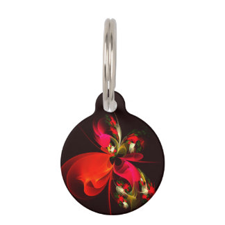Red Green Floral Modern Abstrakt Art Pattern #02 Haustiermarke