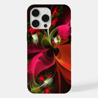 Red Green Floral Modern Abstrakt Art Pattern #02 iPhone 15 Pro Max Hülle